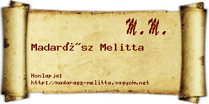 Madarász Melitta névjegykártya