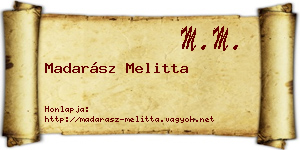 Madarász Melitta névjegykártya